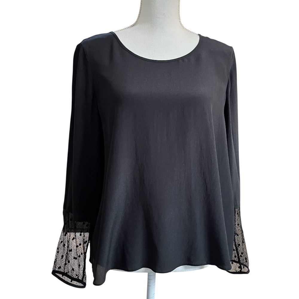 Wilfred Lace Cuffs 100% Silk Blouse Top - Size S